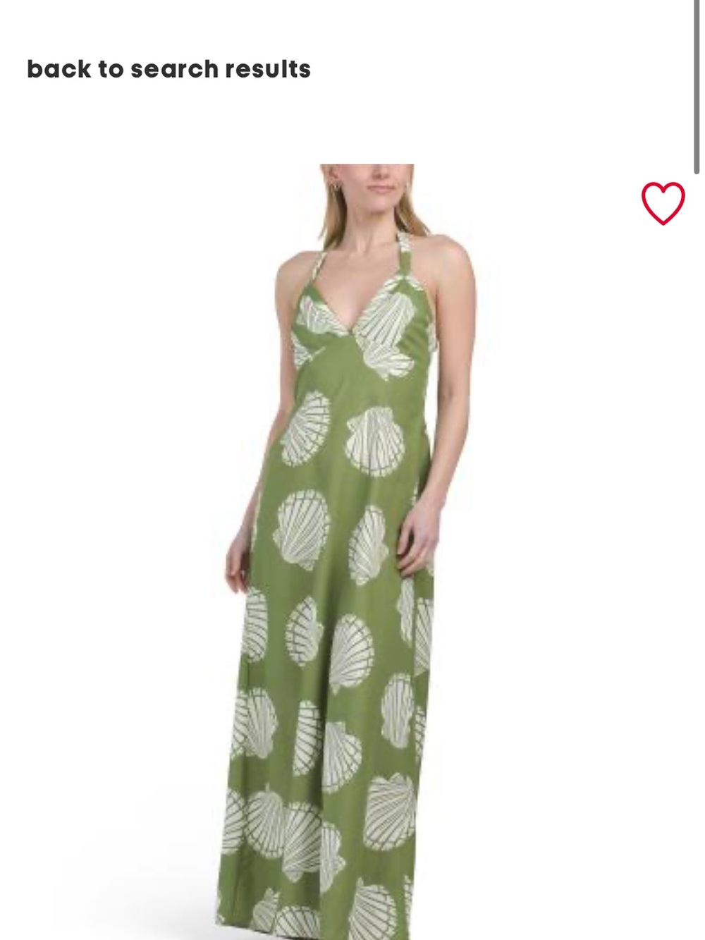 Japna Olive Green Maxi Dress with White Shell Print